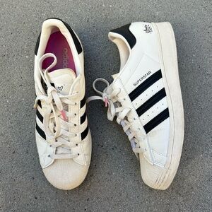 Adidas Superstar x Andre Saraiva Cream with Black Stripes and Pink Detail